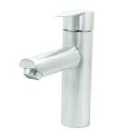 LLAVE LAVAMANOS MONOCONTROL ACERO INOXIDABLE REDONDA SATINADA BAJA 18CM UDUKE  (HT2036)
