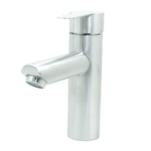 LLAVE LAVAMANOS MONOCONTROL ACERO INOXIDABLE REDONDA SATINADA BAJA 18CM UDUKE  (HT2036)