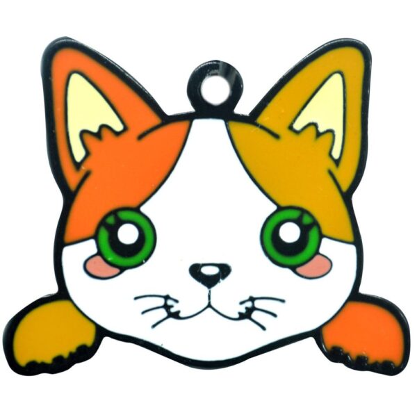 LLAVERO 1 CARA PERSONAJES MASCOTAS GATO OJOS VERDES PER78