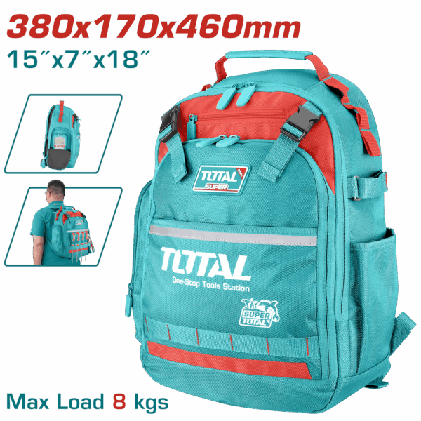 MALETIN PORTA HERRAMIENTA INDUSTRIAL CAPACIDAD MAXIMA 8 KG INDUSTRIAL SUPER TOTAL (THBP02025)