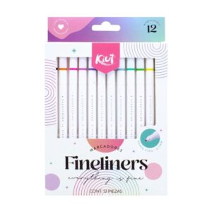 MARCADOR FINELINERS COLORES X 12 KIUT