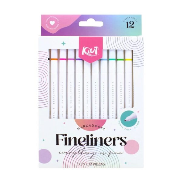 MARCADOR FINELINERS COLORES X 12 KIUT
