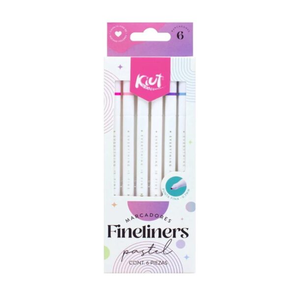 MARCADOR FINELINERS PASTEL X 6 KIUT