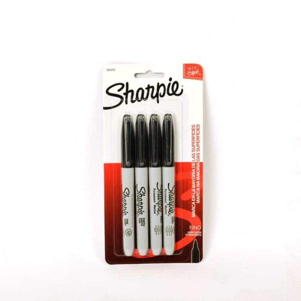 MARCADOR SHARPIE FINE X 4 NEGRO NEWELL