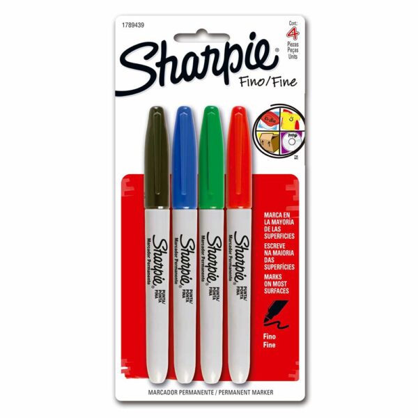 MARCADOR SHARPIE FINE X 4 SURT NEWELL