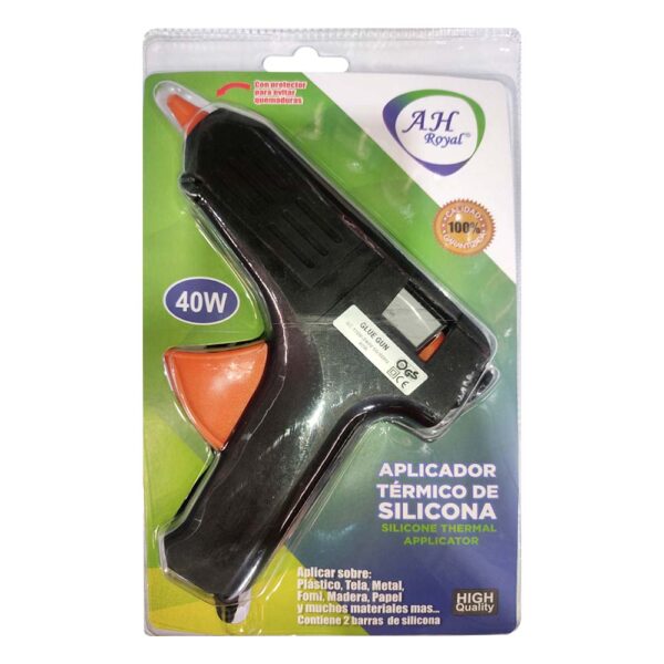 PISTOLA SILICONA NEGRA GRANDE 40W AH ROYAL
