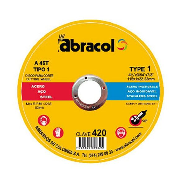 PRO-BON DISCO ABRACOL AMARILLO CORTE METAL 4 1/2 (TIPO 420) (ABD2A0046049)