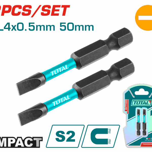 PUNTAS TALADRO IMANTADA 4x0.5MM 50MM (-) (-) JUEGO X 2 PZS INDUSTRIAL SUPER TOTAL (TACIM71SL450)