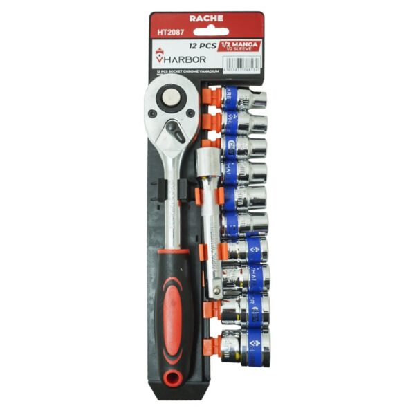 RACHE CON COPAS 1/2" 12PCS VHARBOR(HT2087)