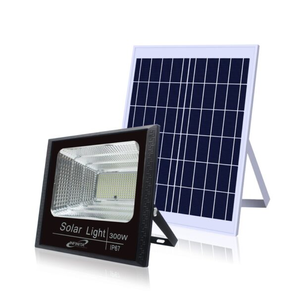REFLECTOR LED 300W LUZ DIA + PANEL SOLAR (IP65) (INFRS2-300W)