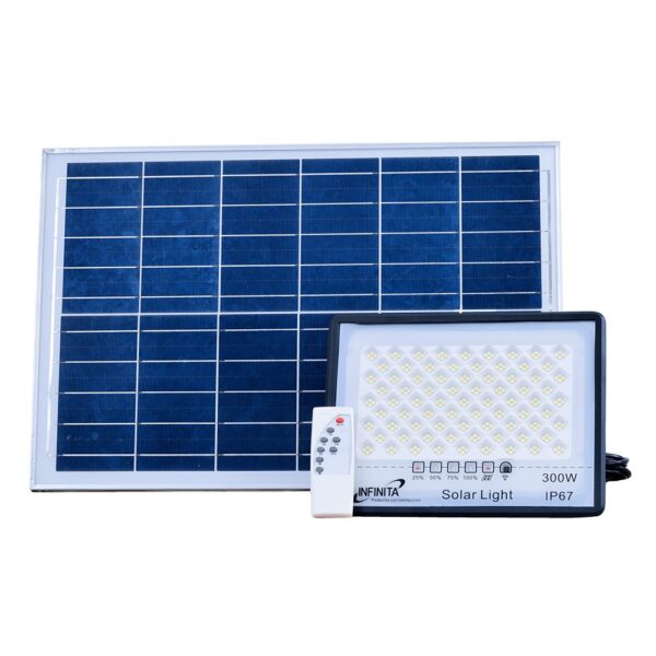 REFLECTOR LED 300W LUZ DIA + PANEL SOLAR (IP65) (INFRS3-300W)