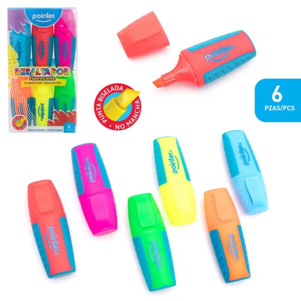 RESALTADOR MINI COLOR SURT 6PZ POINTER(FMK-22146)