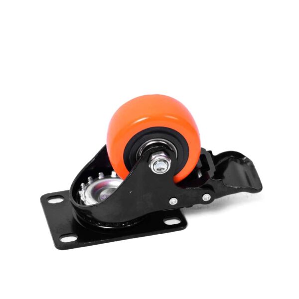 RODACHINES 3" PLANO NARANJA CON FRENO GIRATORIO 75MM 100KG (INDIVIDUAL) (DSF-1807)