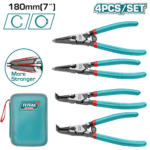 SET DE PINZA SACA PINES X 4 PZS INDUSTRIAL SUPER TOTAL (THTJ214042)