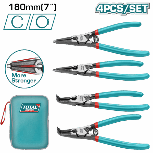 SET DE PINZA SACA PINES X 4 PZS INDUSTRIAL SUPER TOTAL (THTJ214042)