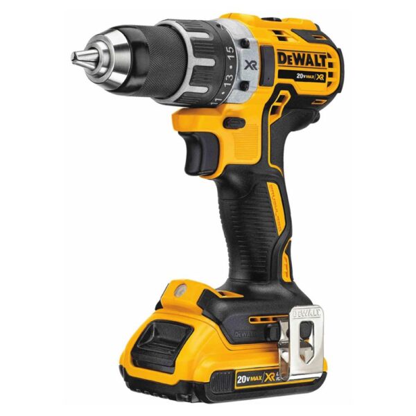 TALADRO ATORNILLADOR RECARGABLE DEWALT + 2 BATERIAS 1/2 20V XR (DCD791D2-B3) SIN ESCOBILLAS