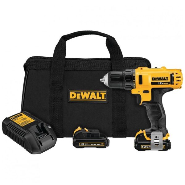 TALADRO ATORNILLADOR RECARGABLE DEWALT 3/8- 12V ION DE LITIO (DCD710S2-B3) DOS BATERIAS 1.5AMP