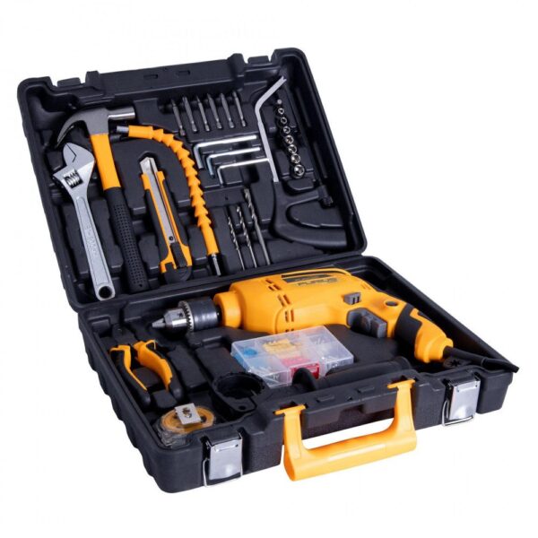 TALADRO PERCUTOR 1/2 550W V/VARIABLE 3300 RPM CON ESTUCHE PLASTICO INCLUYE 90PZS FURIUS (FD52KIT)