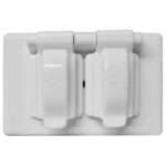 TAPA PLASTICA PARA TOMA DOBLE BLANCA PARA EXTERIOR (INTEMPERIE)(U03F)