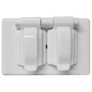 TAPA PLASTICA PARA TOMA DOBLE BLANCA PARA EXTERIOR (INTEMPERIE)(U03F)