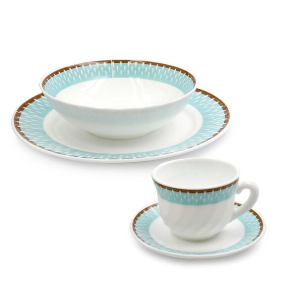 VAJILLA 4 X 16 DECORADA VITROCERAMICA CELESTE HOME ELEMENTS