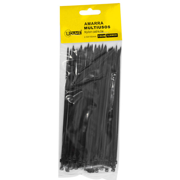 AMARRA PLASTICA UDUKE NEGRA 2.5X150MM (15 CM) (100 UNDS) (HT70031) Item: 10095