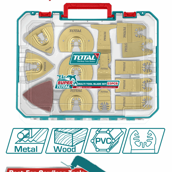 ACCESORIOS X 23 PIEZAS PARA MULTIHERRAMIENTA INDUSTRIAL SUPER TOTAL (TAKTMT2301)