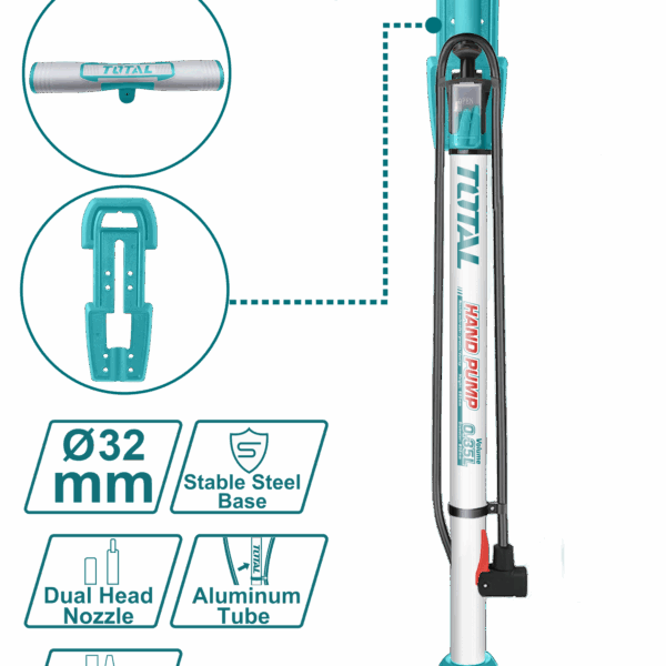 INFLADOR DE PIE 160PSI CON SOPORTE SUPER TOTAL (TMPP3201)