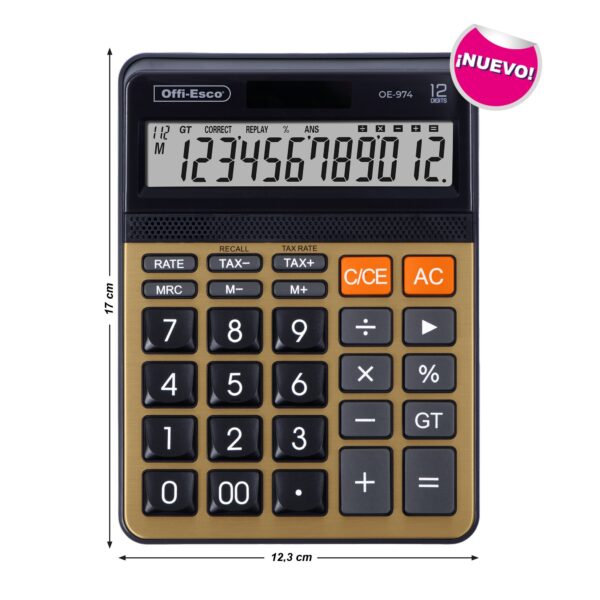 CALCULADORA ELECTRONICA 12 DIGITOS OE-974 DUAL P120