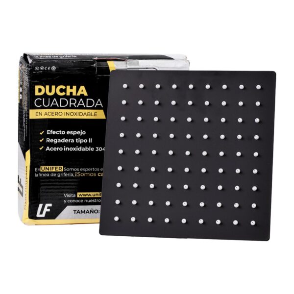 DUCHA CUADRADA DE 8 NEGRA (1620223)