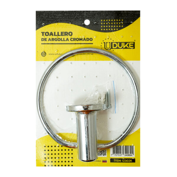 TOALLERO ARGOLLA CROMADO EN BLISTER UDUKE (9117) Item: 12302K