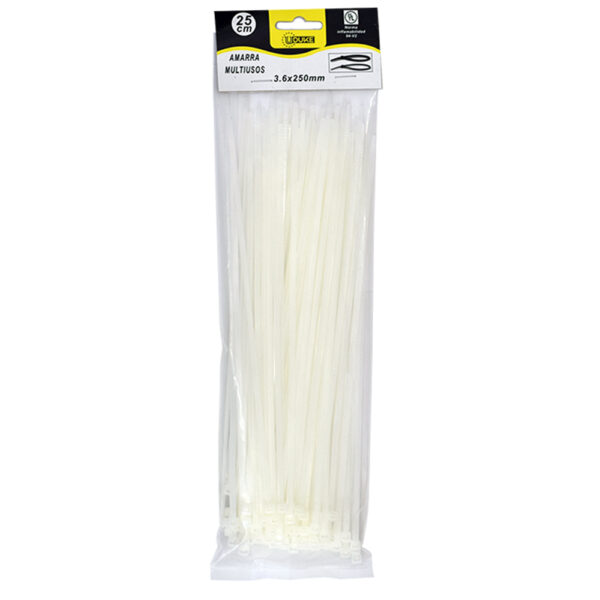 AMARRA PLASTICA UDUKE BLANCA 3.6X250MM (25 CM) (100 UNDS) (HT70022) Item: 10086