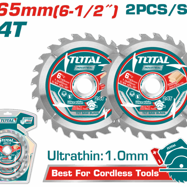 DISCO CORTE MADERA 6 1/2" JUEGO X 2 UNIDADES INDUSTRIAL  SUPER TOTAL (TAC2331653)