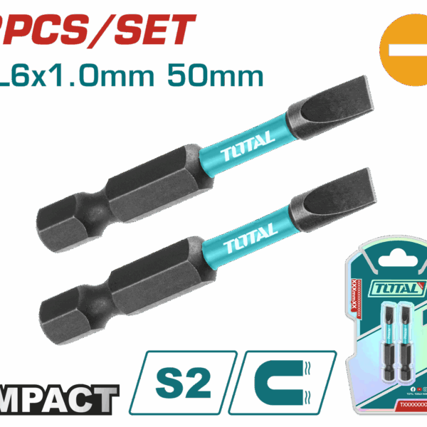 PUNTAS TALADRO IMANTADA 50MM (-) (-) JUEGO X 2 PZS INDUSTRIAL SUPER TOTAL (TACIM71SL650)