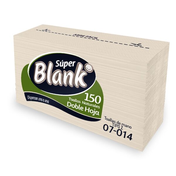 TOALLA SUPER BLANK MANO Z NATURAL X150 COD 207014
