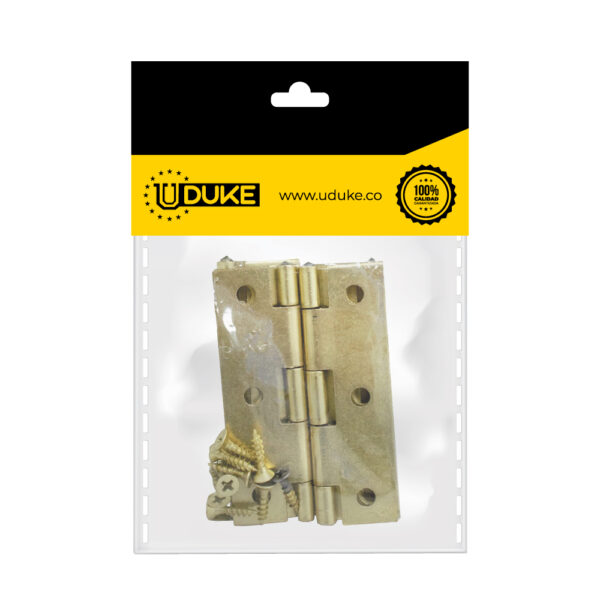 BISAGRA COMUN 3" DORADA PQT X 2 UNDS UDUKE Item: 8394K
