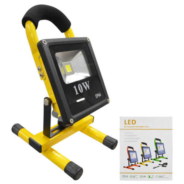 REFLECTOR LED RECARGABLE 10W MULTIUSOS (5V-110V) (900 LM) (IP65) (HT70122) Item: 10906