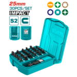 JUEGO DE PUNTAS DESTORNILLADOR IMANTADAS X 30 PCS INDUSTRIAL SUPER TOTAL (TACSD18306) B4B20572