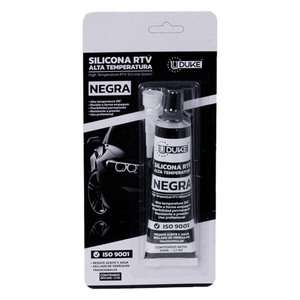 SILICONA UDUKE 50 ML RTV NEGRA ALTA TEMPERATURA AUTOMOTRIZ (HT80125) Item: 11006
