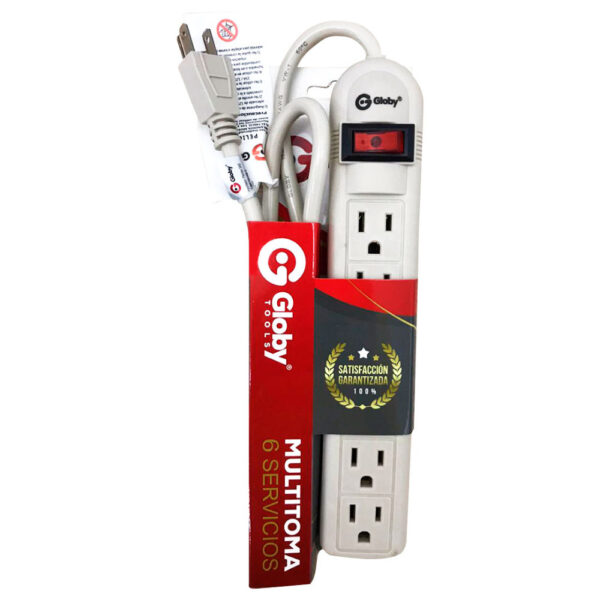 TOMA MULTIPLE GLOBY X 6 CON CABLE 75 CM (U51) Artículo: 2348B