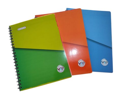 CUADERNO ARGOLLADO GRANDE VIP UNICOLOR RAYADO
