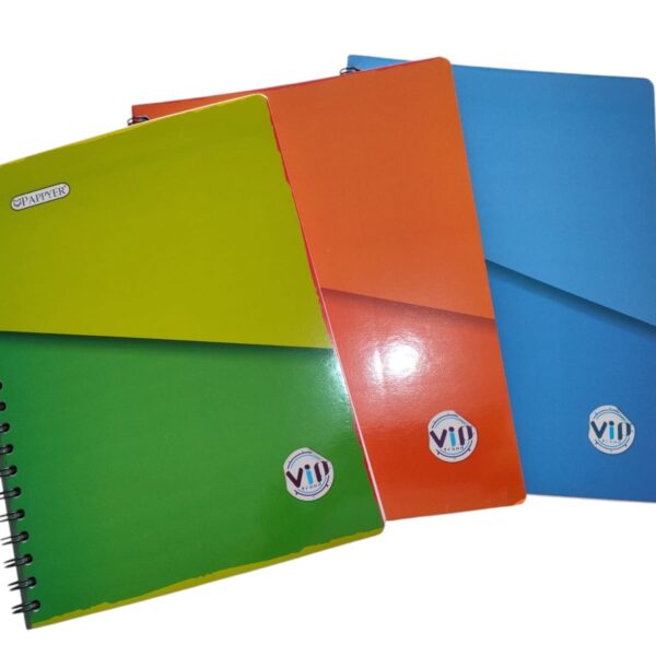 CUADERNO ARGOLLADO GRANDE VIP UNICOLOR RAYADO