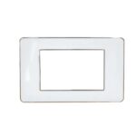 TAPA LUXOR BLANCA Y BORDE CROMADO CRISTAL ACRILICA CUADRADA (V3-02AB)