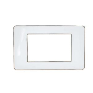 TAPA LUXOR BLANCA Y BORDE CROMADO CRISTAL ACRILICA CUADRADA (V3-02AB)