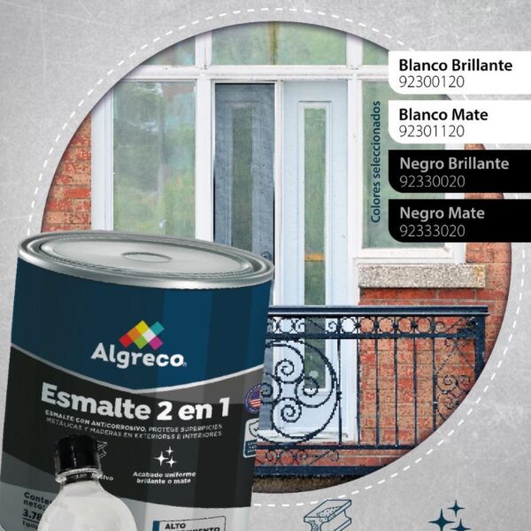 ESMALTE RAPIDO 2 EN 1 BLANCO GALON (92300120 (ALGRECO) BONIFICADO DISOLVENTE GRATIS