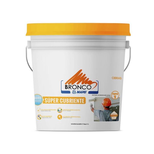 PINTURA VINILO SUPER CUBRIENTE GALON BLANCO TIPO 1 BRONCO (4BK4300004)