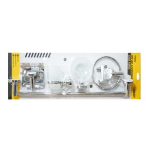 KIT ACCESORIOS PARA BAÑO X 6 PIEZAS CROMADO UDUKE (HT2162)