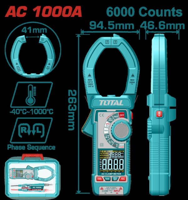 PINZA VOLTIAMPERIMETRICA 1000V DIGITAL INDUSTRIAL  SUPERTOTAL (TMT7610001)