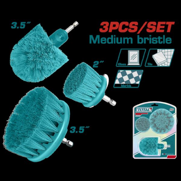 SET DE CEPILLO PARA TALADRO  JUEGO X 3 PCZ INDUSTRIAL SUPER TOTAL (TACM3001)