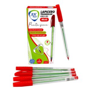 BOLIGRAFO AH ROYAL LINEA GEL 0.7 TRIANGULAR ROJO PQTE X 12 [PAC70631-2051]